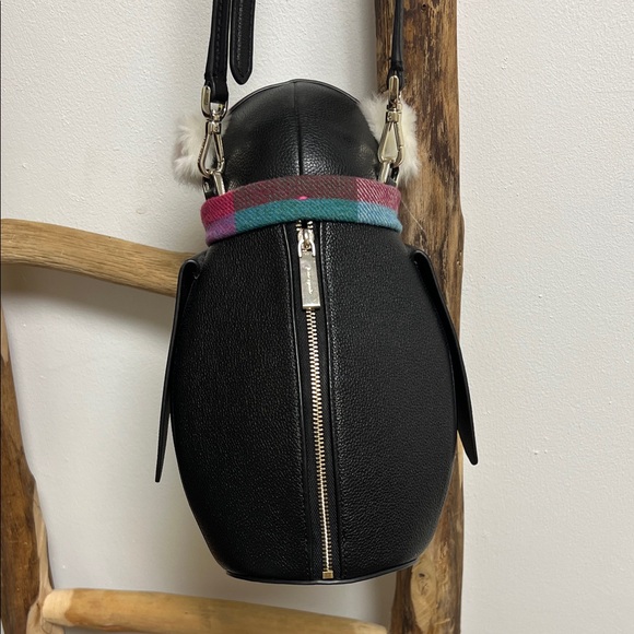 Kate Spade Morty the Penguin Crossbody Bag in Black and Cream NWOT - Picture 5 of 9